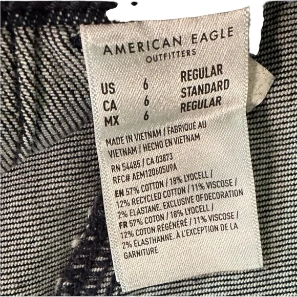 American Eagle Outfitters size 6 blue wash Super high -Rise Baggy wide leg - Picture 10 of 12